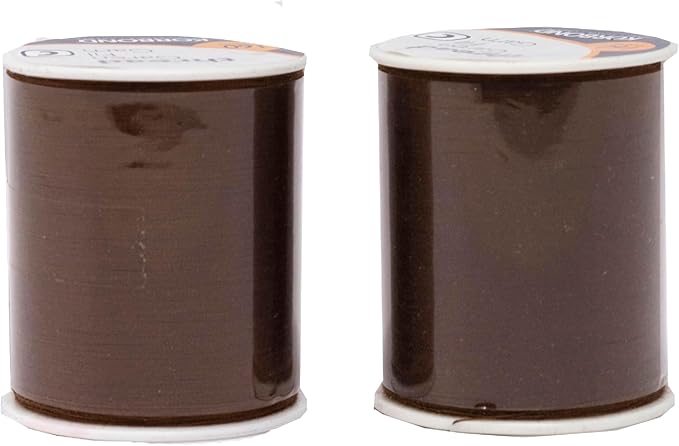 Korbond 320m Sewing Thread –2 x 160m Spools - Brown Polyester – Hand and Machine Sewing