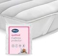 Silentnight Quilted Mattress Protector – Premium Luxury Soft Cosy Mattress Cover Protector Pad with Extra Deep Fit Elasticated Straps – Hypoallergenic, Super Soft and Machine Washable - King, White