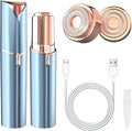 Facial Hair Remover for Women, Face Hair Trimmer with Two Replacement Blades, Rechargeable Women's Facial Shaver, Painless Lady Shavers for Women for Face Hair-Blue