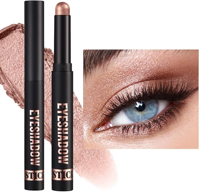 Eyeshadow Stick Soft Creamy Matte Shimmer Eye Shadow Pencil Crayon Highlighting Pigmented Shiny Eyeshadow Pencil Waterproof Classy Shimmer Eye Shadow Sticks (#10)