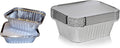 50 x Silver Foil Food Trays/Dishes/Containers & Lids - 120 x 145 x 49 mm (No.2)