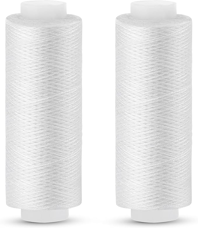 White Thread, 2 Pcs 200 Yards White Sewing Thread, All Purpose Thread for Sewing Machine, Hand Stitching, Embroidery