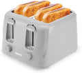 GEEPAS 4 Slice Toaster | 6 Browning Levels with Cancel Function | For Thin Small Bread Slice | 2 Independent Controls 2 Removable Crumb Trays Cool Touch High Lift | 1 Yr Warranty 1400W Grey