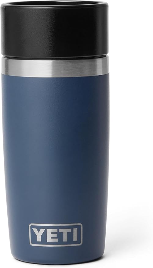 YETI Rambler 12 oz (355 ml) Travel Bottle with 100% Leakproof Hotshot Commuter Cap, Vacuum Insulated Stainless Steel Coffee Flask for Travel & Commute, Navy