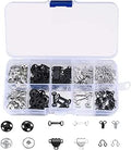100 Pcs Sewing Hooks and Eyes Set, 3 Styles Hook and Eye Closures Sewing Snaps Kit, Fixed Snap Buttons Fasteners Set, Press Studs Snap Fasteners for Skirt, Bra, Trousers, Dress, Sewing, DIY Crafting