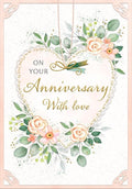 Piccadilly Greetings Traditional On Your Anniversary Card,7 x 5 inch