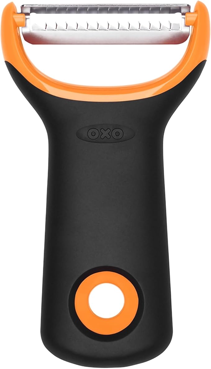 OXO Good Grips Julienne Prep Peeler – Sharp Stainless Steel Blades for Vegetables – Compact Y-Shaped Design – Non-Slip Handle – Rustproof & Dishwasher Safe – Easy Julienne Slicer