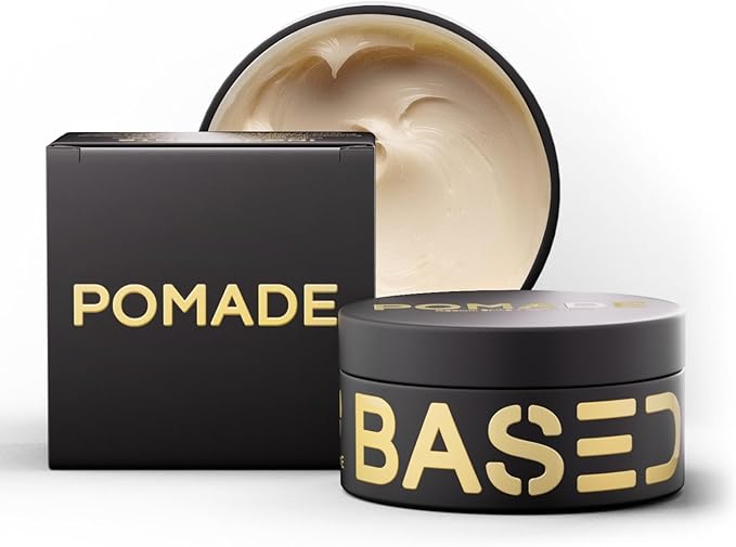 BASED Pomade for Men, Quality Hair Care with Medium Hold, Natural Shine & Fragrance, Easy to Apply & Great for All Hair Types, Hydrating and Nourishing Pomade (3 Oz Pack of 1)