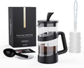 RAINBEAN 2 Cup Cafetiere Coffee Press French Press Maker for Filter Coffee Loose Tea and Milk Froth with Triple Stainless Steel Filter, Heat Resistant Borosilicate Glass 0.35 L / 12 oz