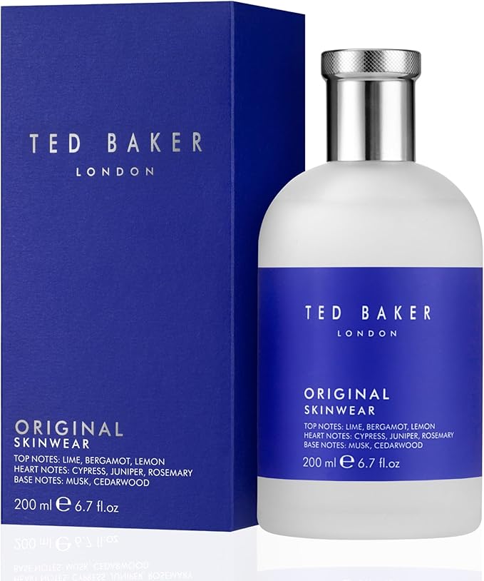 Ted Baker Skinwear Eau de Toilette for Men, Woody Masculine Fragrance with Lime, Bergamot, Lemon, Sandalwood, Amber and Cedar Notes, 200ml