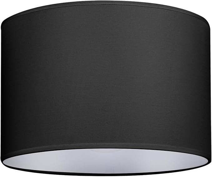 GIGGI Fabric Lamp Shades, 8" Black Light Shade, Modern Lampshades for Ceiling Lights, Table Lamps and Floor Lamps, Easy Fit Pendant Light Shades Ceiling for Living Room, Bedroom, Kitchen, Hallway