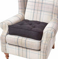 HOMESCAPES Black Armchair Booster Cushion Large Firm 50 cm Square Seat Pad with Supportive 10 cm Thick Lift Luxury Soft Touch Faux Suede Cushion For The Elderly, Post-Operative and Pregnancy