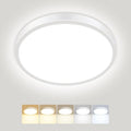Peasur Bathroom Light, 3000K/3500K/4000K/5000K/6500K 5 Color Temperature LED Ceiling Light, 15W 1500LM, IP54 Waterproof, Round, Small, Modern, Flush Ceiling Light for Bathroom, Kitchen, Bedroom, White[Energy Class E]
