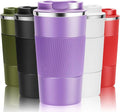 YINJOYI Travel Mug Reusable Coffee Cups Thermal Insulated Vacuum Stainless Steel Tumbler for Hot Cold Drinks (Purple, 510ml)