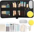 27 Pcs Polymer Clay Tools Sculpting, Pottery Tools for Clay Sculpting Toolss, Air Dry Ceramic Pottery Modeling Sculpture Modelling Carving Tool Kit, DIY Art Crafts Accessories, with Carrying Case