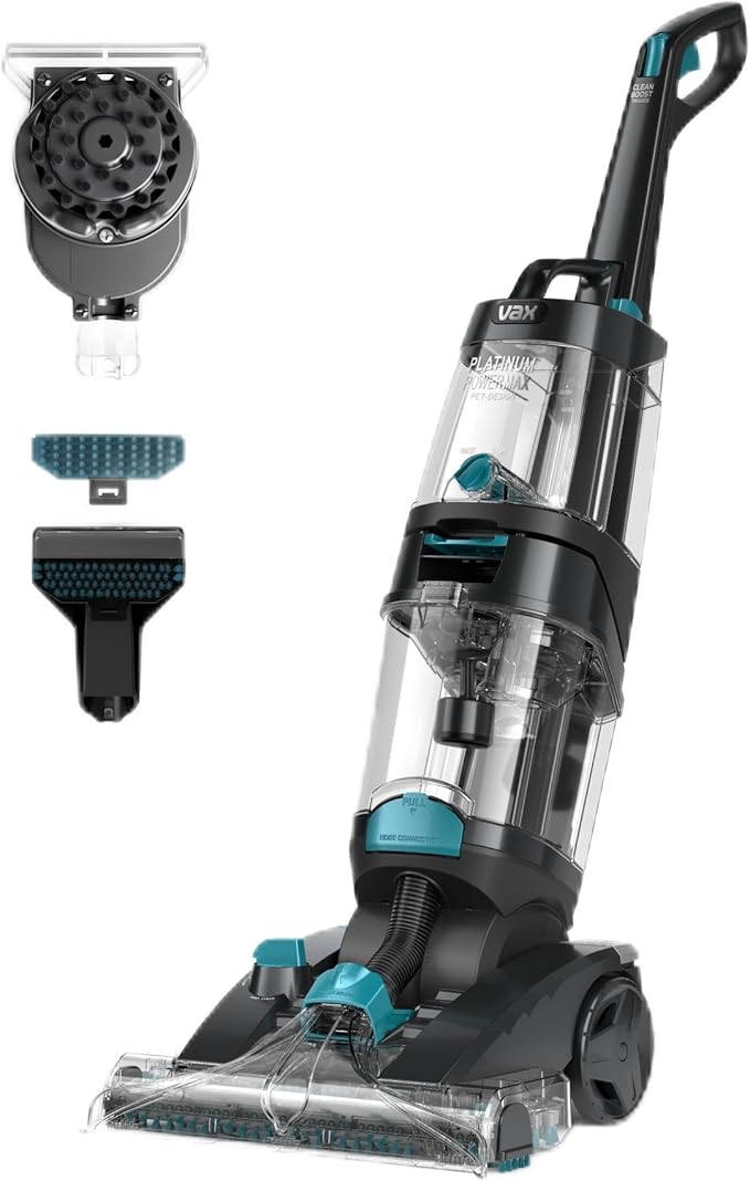 Vax Platinum Power Max Pet-Design Carpet Cleaner Machine, Rug, Upholstery, Car, Stair Upright Shampooer Washer, Handheld Spot Cleaning, SpinScrub and Wash Tools, Solution, 1200W, 9.6kg, CDCW-PMXP