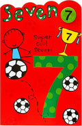 UK Greetings | 7th Birthday Card | Happy Birthday Gifts | Him, Boys, Men | Football Design | With Badge & Envelope | 143 x 216 mm