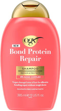 OGX Bond Protein Repair Shampoo, Repair & Protect, with 4percent Bond Complex, Targets Damaged Areas of Hair for Effective Bonding Repair without Weighing It Down, Sulfate Free, 385ml