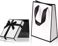 Aucuu Small Gift Box and Gift Bag, 9x7x3cm Jewellery Gift Box and Paper Gift Bag, Bow-knot Gift Boxes with Lid for Jewellery Rings Earrings Necklace Bracelet, for Gifts Weddings Birthdays Christmas