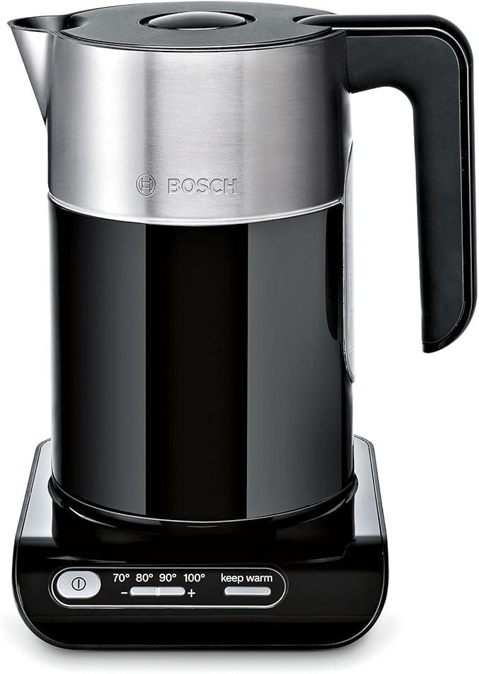 Bosch Styline TWK8633GB Variable Temperature Cordless Kettle, 1.5 litres, 3000W - Black
