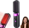 Cordless Hair Straightener Go Brush Pro,Portable Ceramic Heated Hair Straightening Comb with 4 Adjustable Heat Modes & LED Display,USB Rechargeable Hot Brush Hair Styling Tool for Travel & Daily Use