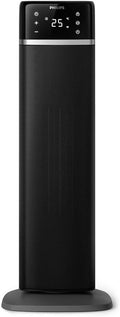 Philips 5000 Series Energy Efficient Connected Tower Fan Heater, 2000W, up to 50% energy savings, temperature display, 5 safety features, 4 modes, 60° oscillation, quiet, black & dark grey (CX5120/11)