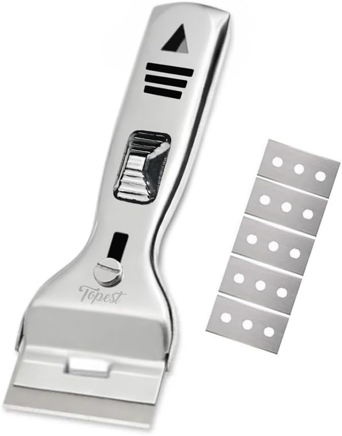 Oven & Hob Cleaning Tool Non-Scratch +5 Spares- Multi-purpose Cleaner - Removes Burnt-on Food, Grease & Grime, Paint stains, Stickers Etc.