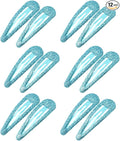 Glitter Hair Snap Clips - Metal Hair Clips Colorful Glitter Sequin Hair Clips Barrettes Hair Styling Accessories for Toddlers Kids Girls Women, Blue *12
