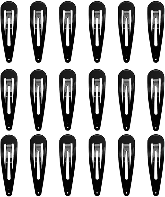 BB Cute 25pcs Black Snap Hair Clips for Little Girls - Ideal for All Hair Types
