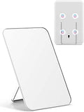 OMIRO Magnetic Makeup Mirror for Desk, 20 x 14cm Table Mirror with Adjustable Stand and Hanging Hole for Shaving and Travelling, White