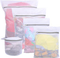 5PCS Mesh Laundry Bags for Washing Machine, Laundry Bags with Zips, Reusable Washing Machine Wash Bag for Clothes, Underwear, Bra,Socks (White)
