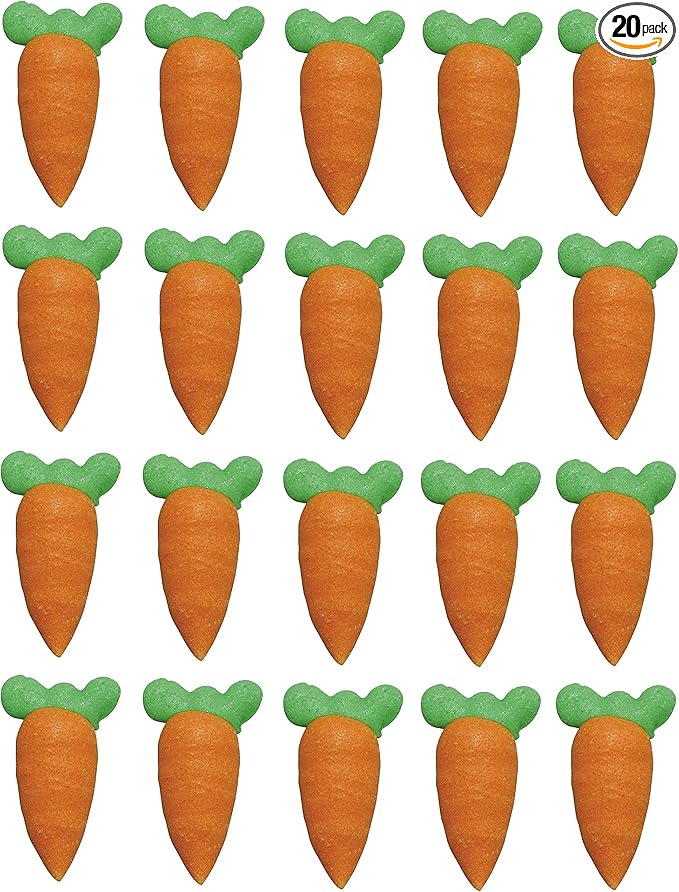 Cullpitt Sugar Carrots Hand Piped, 26 mm, 20 Count