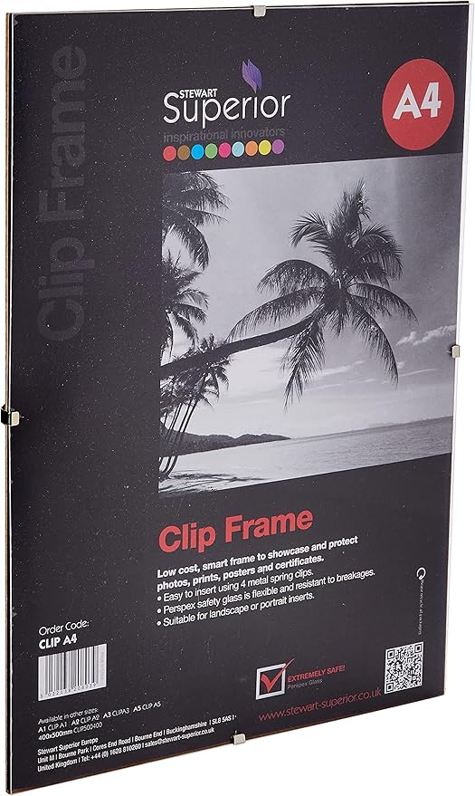 SECO A4 Frameless Clip Frame with Plexi Safety Glass