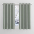 PONY DANCE Sage Green Blackout Thermal Insulated Curtains for Bedroom, 46 x 54 Inch Short Eyelet Curtains & Drapes, Soft Black Out 2 Panels for Window Living Room/Kitchen