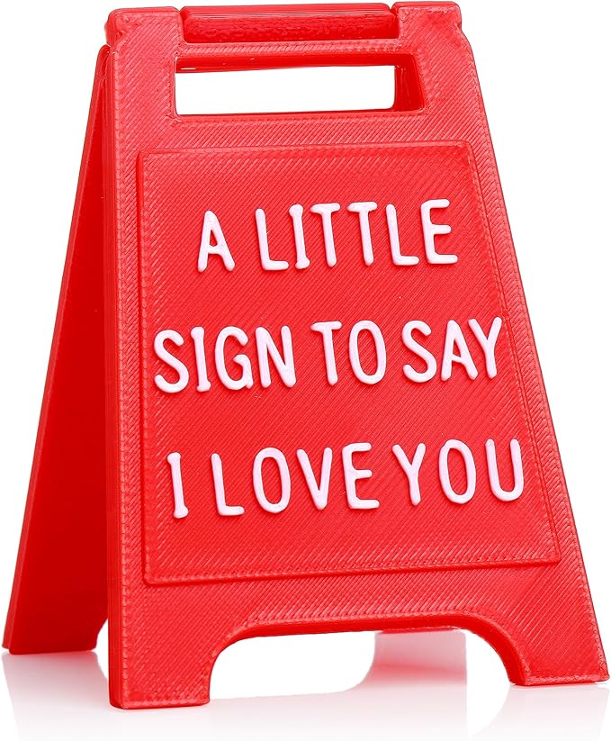 Velenti Valentines Day Gifts - Romantic I Love You Sign Figurines - Fun Boyfriend Valentine's Day Gift - Cute Birthday, Christmas, Wedding Gift for Girlfriend, Wife, Fiancee - Mini Sign Decoration