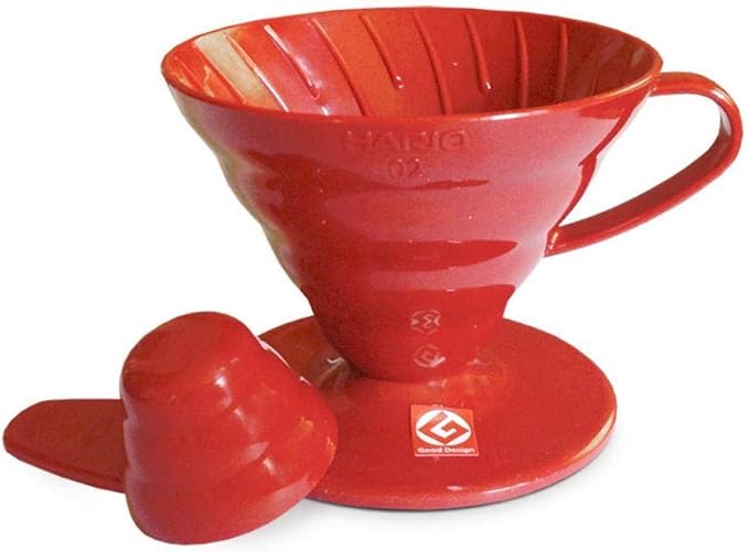 Hario VD-01R 1-Piece Plastic Coffee Dripper, Red
