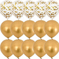 Vicor Metallic Gold Latex Balloons - 15 Pieces, 12 inch Confetti Balloons for Birthday, Mother's Day, Wedding, Baby Shower Party Decoration