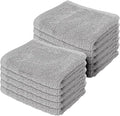 10 Pc Face Flannels Pack - 500GSM 100% Egyptian Cotton Towel Set - Quick Dry and Absorbent Wash Cloth - Easy Drying Kitchen and Bath Flannel for Home Spa and Professional Use (Grey 30x30CM)