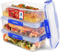 Sistema KLIP IT PLUS Leakproof Food Storage Containers | 2.2 L | Airtight, Stackable & Nestable Meal Prep Containers with Lids | School Lunch Boxes | 3 Count