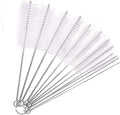 Pipe Tube Brush Pipe Cleaning Brushes, Nylon Drinking Straws Cleaner Brush 10 Pieces set for Washing Kettle Spout, Teapot Nozzle White