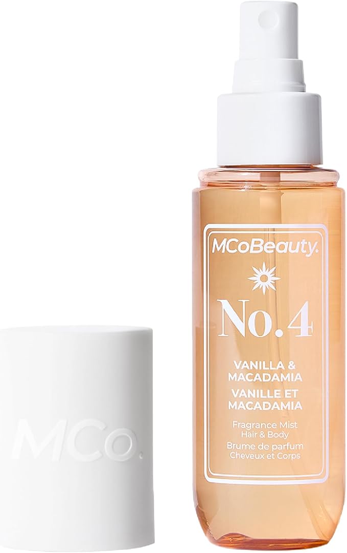 MCoBeauty - Fragrance Mist No.4 - Light Body and Hair Spray - Vanilla and Macadamia - Sweet Scent Perfume Body Mist, Fragrance for Women - 90ml Bottle