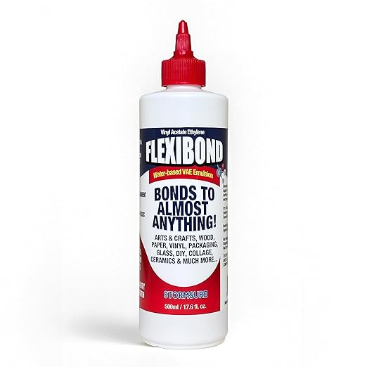 Flexibond PVA/VAE Extra Strong Arts & Crafts Glue - Transparent, Flexible, Non-Toxic, Dries Clear - Ideal for Paper, Card, Wood, Ceramics, Glass, Stone