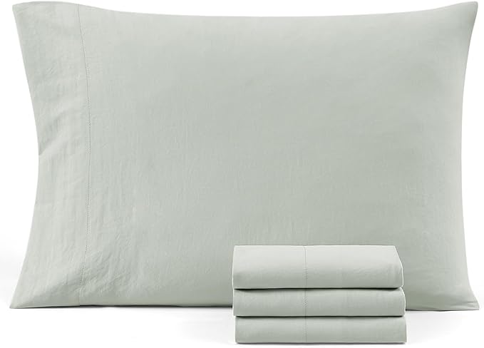 Casa Platino Pillow Cases 4 Pack - 50x75 cm Standard Size - Pre-Washed Brushed Microfiber with Envelope Closure – Soft and Wrinkle-Free - Mineral