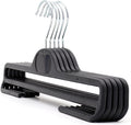 The Hanger Store 20 Black Plastic Coat Hangers with Bar for Trousers-Choose Pack Size & Colour