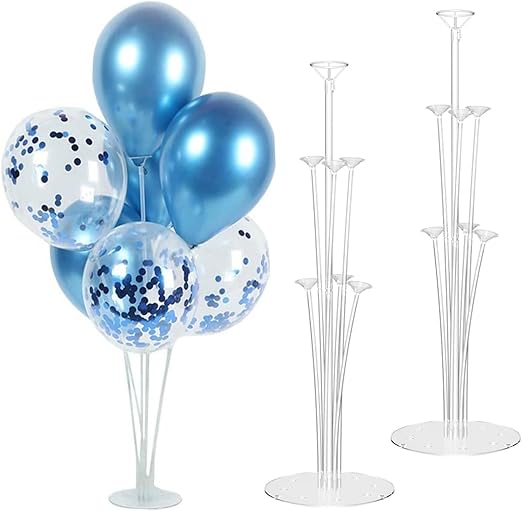2 Sets Balloon Stand Kits, Reusable Balloon Sticks Holder with Base for Table, Decorations for Party Birthday Wedding Baby Shower Gender Reveal Graduation