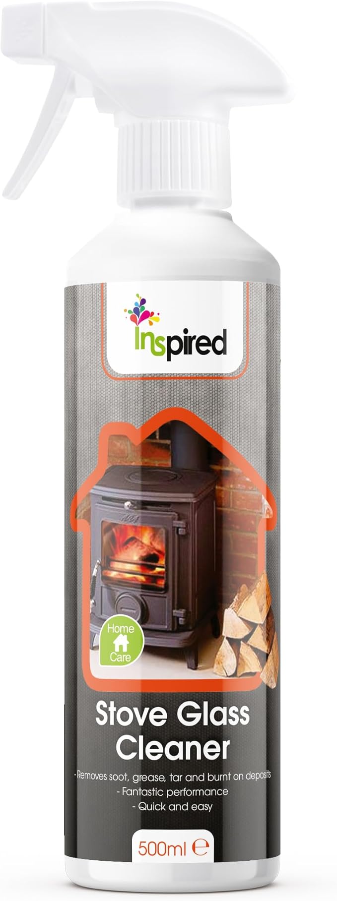 Inspired Stove Glass Cleaner, Dissolves Soot, Grease & Tar, Suitable for Fireplaces & Hearths, Removes Residue Effectively - 500 ml