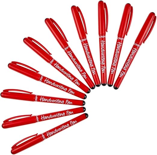 MANUSCRIPT (Pack of 10) Black Handwriting Pens Comfort Grip School Kids Handwriter
