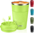 KETIEE Coffee Mug to Go, 380 ml Thermal Mug, Coffee-to-Go, Double-Walled Travel Mug, Vacuum Insulated Mug with Leak-Proof Lid for Coffee and Tea, Grass Green