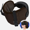 Travel Pillow for Airplane, Plane Pillow with 3D Eye Mask for Sleeping, 360°Support Airplane Head Strap for Long Flight, Stop Bobblehead, Travel Essential, Brown