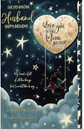 HUSBAND Birthday Card 'To the moon and back' Wishing Well Studios
